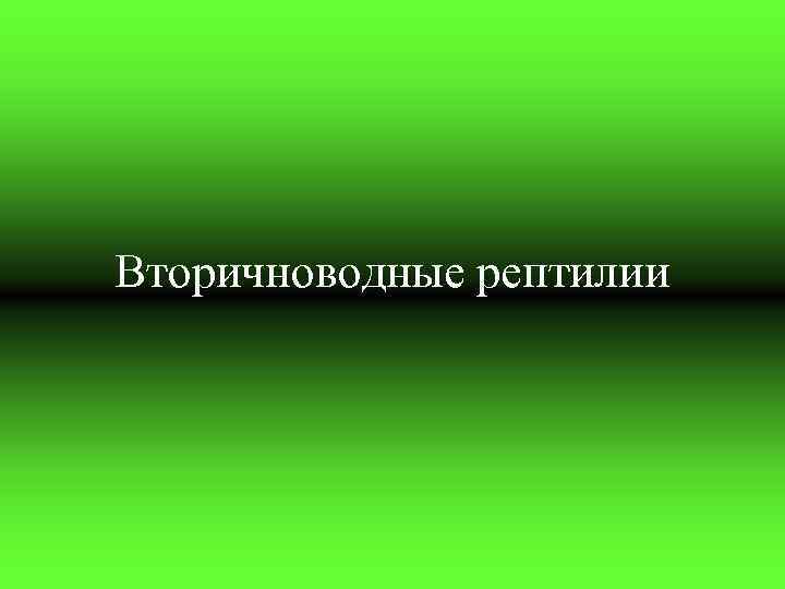 Вторичноводные рептилии 