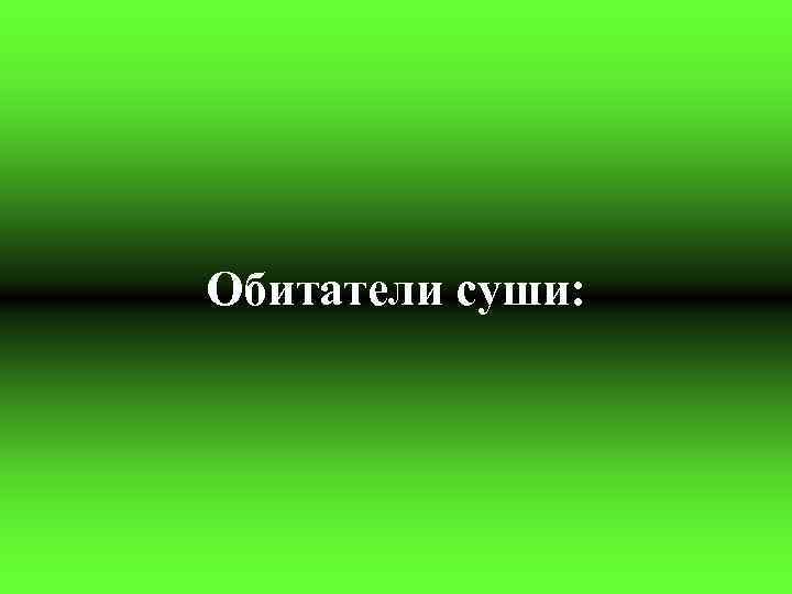 Обитатели суши: 
