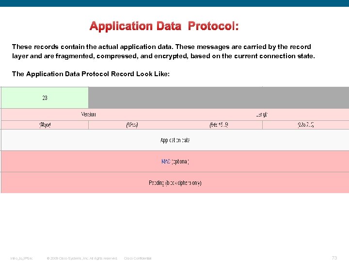 Application Data Protocol: These records contain the actual application data. These messages are carried