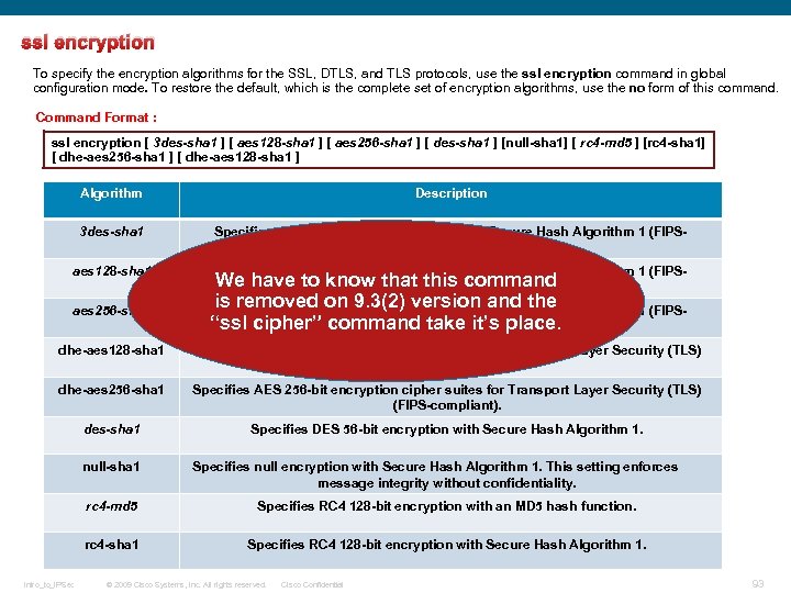 ssl encryption To specify the encryption algorithms for the SSL, DTLS, and TLS protocols,