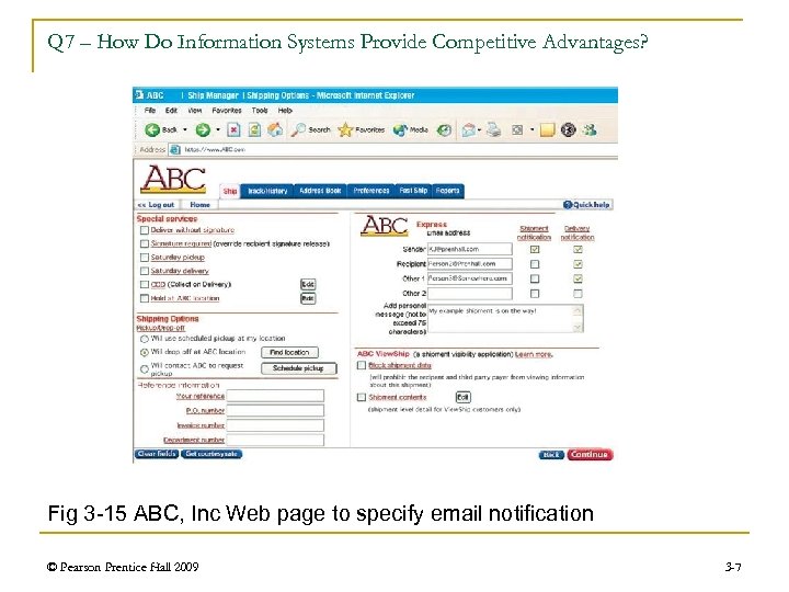 Q 7 – How Do Information Systems Provide Competitive Advantages? Fig 3 -15 ABC,