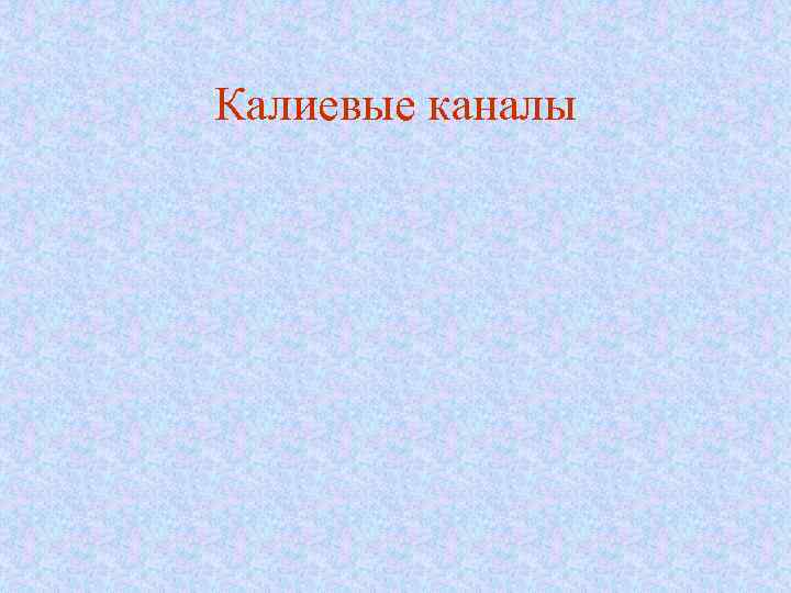 Калиевые каналы 