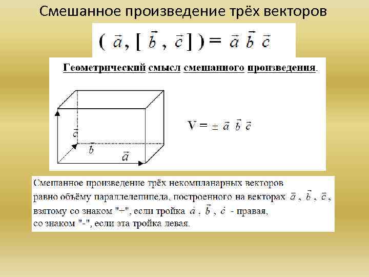 Смешанное произведение трех