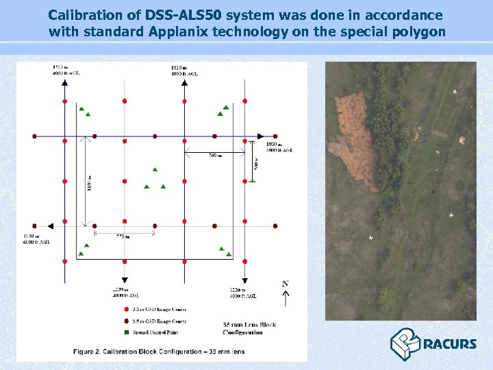 Calibration of DSS-ALS 50 system was done in accordance with standard Applanix technology on