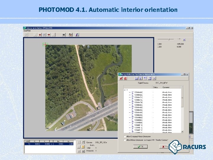 PHOTOMOD 4. 1. Automatic interior orientation 