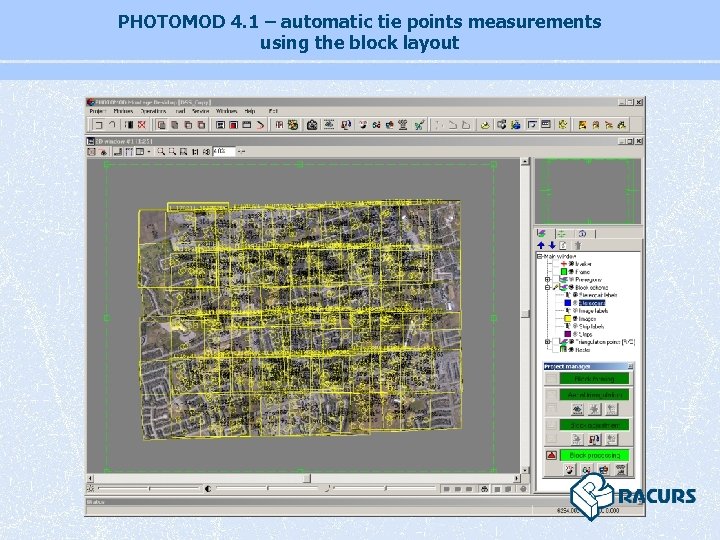 PHOTOMOD 4. 1 – automatic tie points measurements using the block layout 