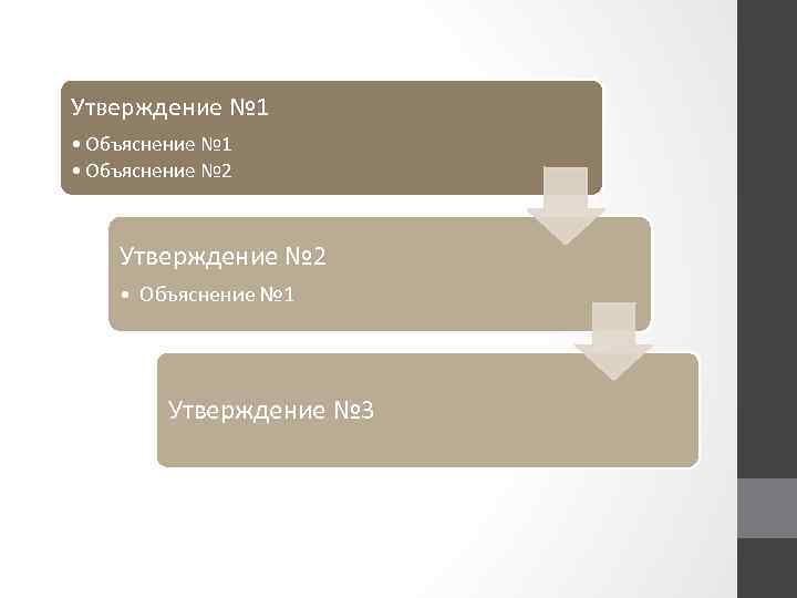 Утверждение № 1 • Объяснение № 2 Утверждение № 2 • Объяснение № 1