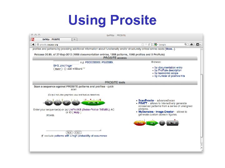 Using Prosite 