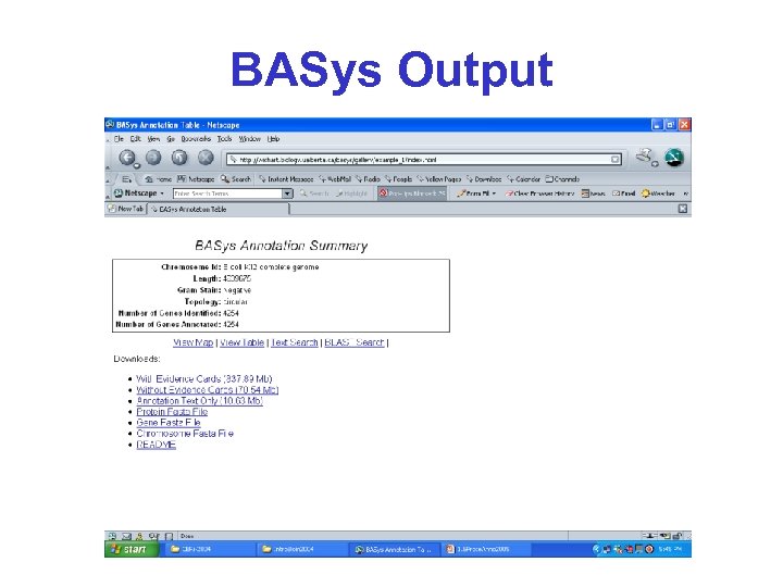 BASys Output 