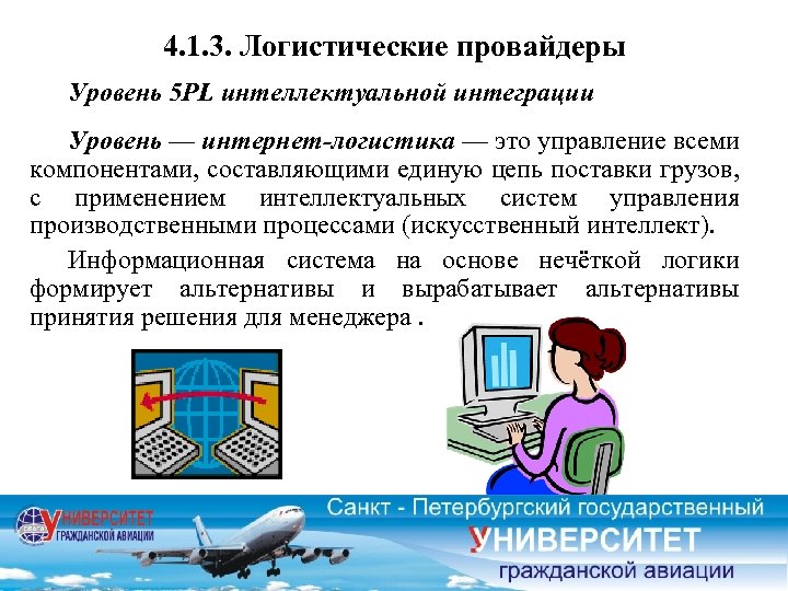 4. 1. 3. Логистические провайдеры Уровень 5 PL интеллектуальной интеграции Уровень — интернет-логистика —