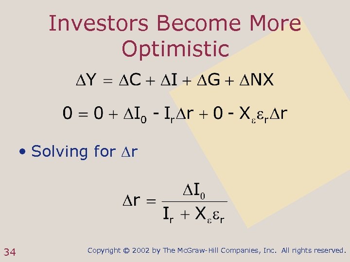 Investors Become More Optimistic • Solving for r 34 Copyright © 2002 by The