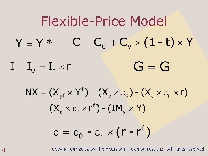 Flexible-Price Model 4 Copyright © 2002 by The Mc. Graw-Hill Companies, Inc. All rights