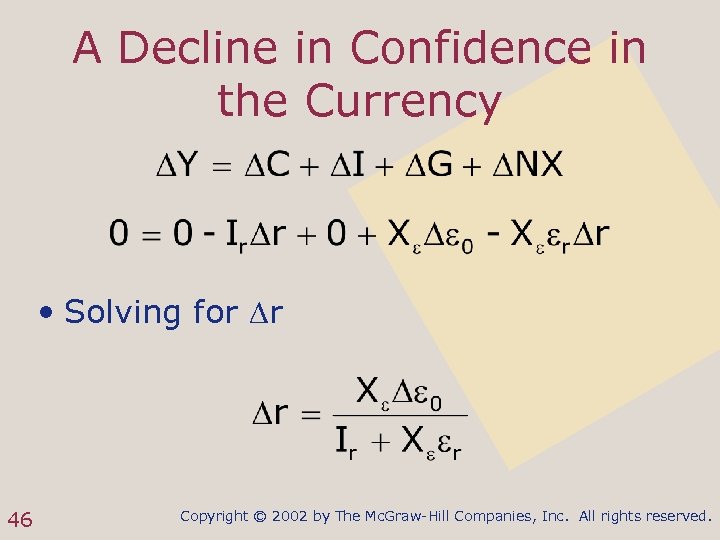 A Decline in Confidence in the Currency • Solving for r 46 Copyright ©