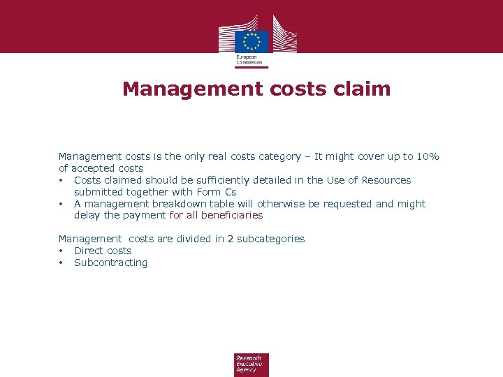 Management costs claim Management costs is the only real costs category – It might