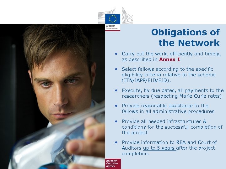 Obligations of the Network • Carry out the work, efficiently and timely, as described