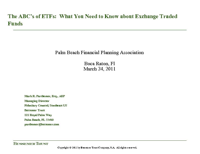 The ABC’s of ETFs: What You Need to Know about Exchange Traded Funds Palm