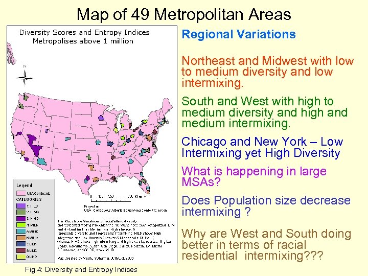 Map of 49 Metropolitan Areas Regional Variations Northeast and Midwest with low to medium