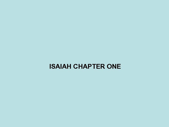 ISAIAH CHAPTER ONE 