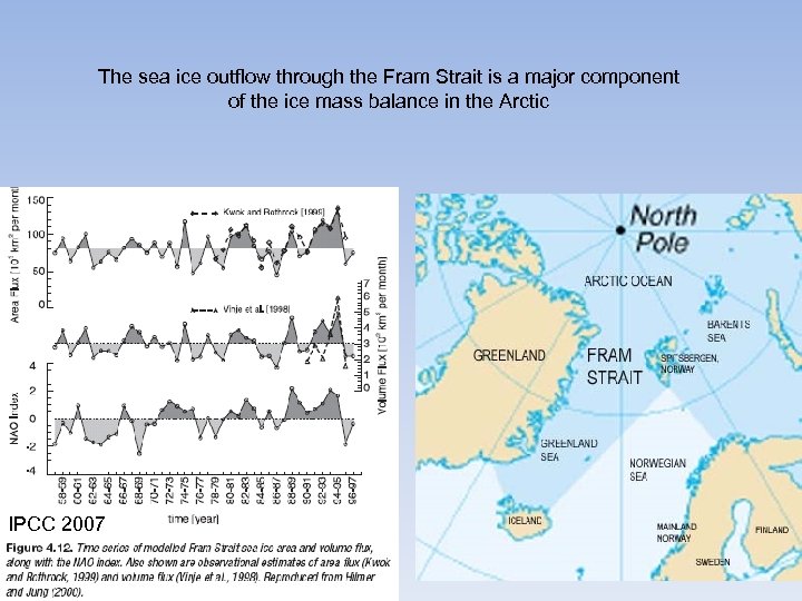 The sea ice outflow through the Fram Strait is a major component of the