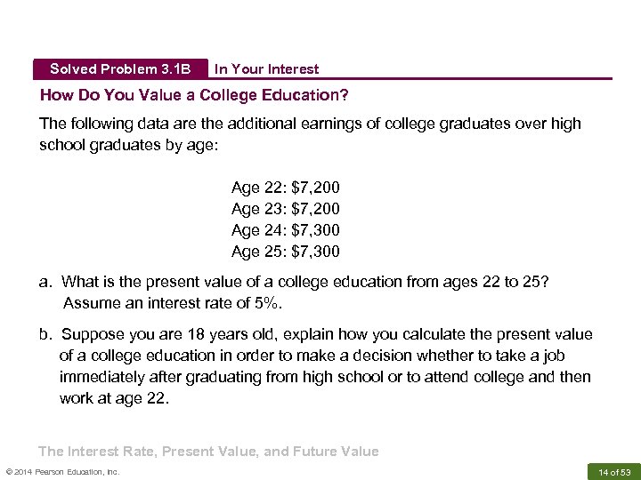 Solved Problem 3. 1 B In Your Interest How Do You Value a College