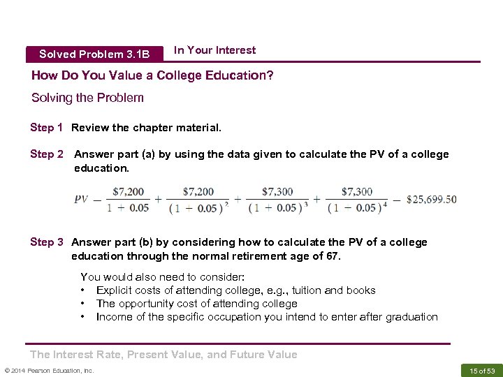 Solved Problem 3. 1 B In Your Interest How Do You Value a College