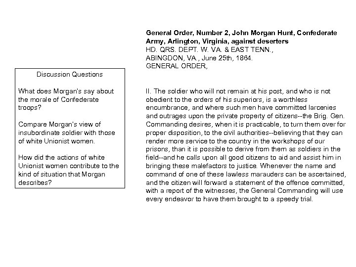 General Order, Number 2, John Morgan Hunt, Confederate Army, Arlington, Virginia, against deserters HD.