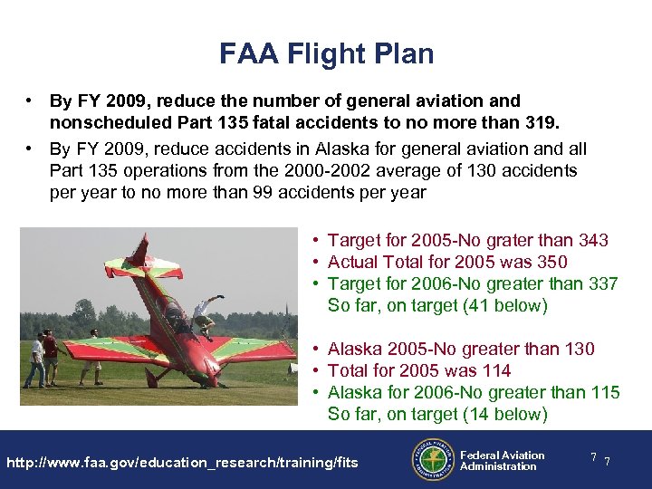 FAA Flight Plan • By FY 2009, reduce the number of general aviation and