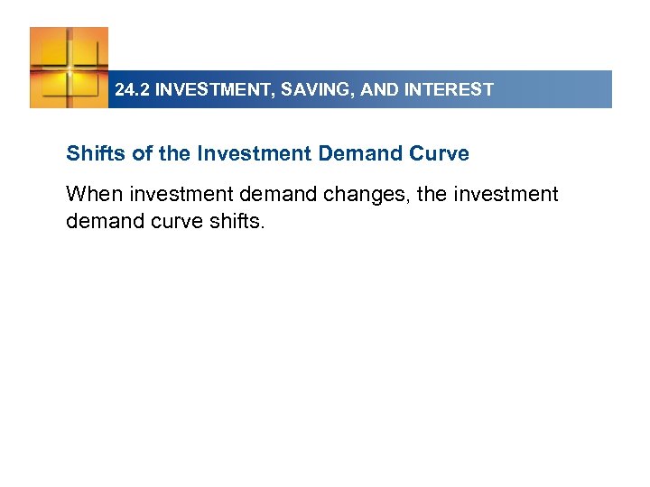 24. 2 INVESTMENT, SAVING, AND INTEREST Shifts of the Investment Demand Curve When investment