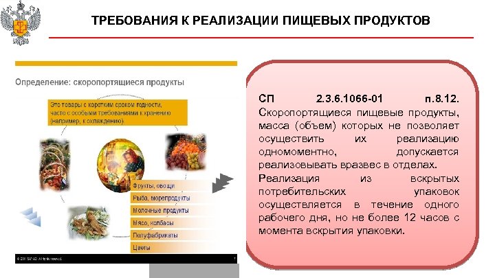 Реализация пищевой продукции