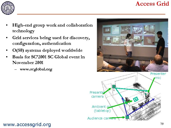 Access Grid • High-end group work and collaboration technology • Grid services being used