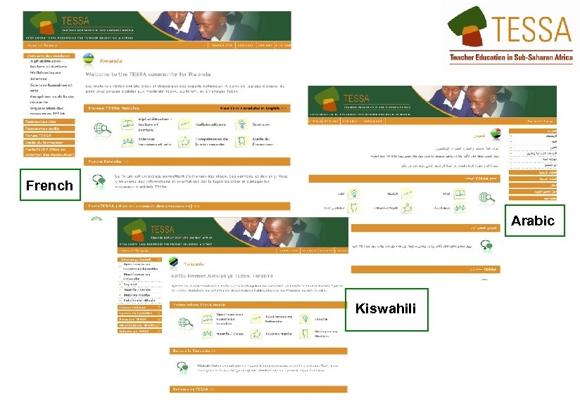 French Arabic Kiswahili 