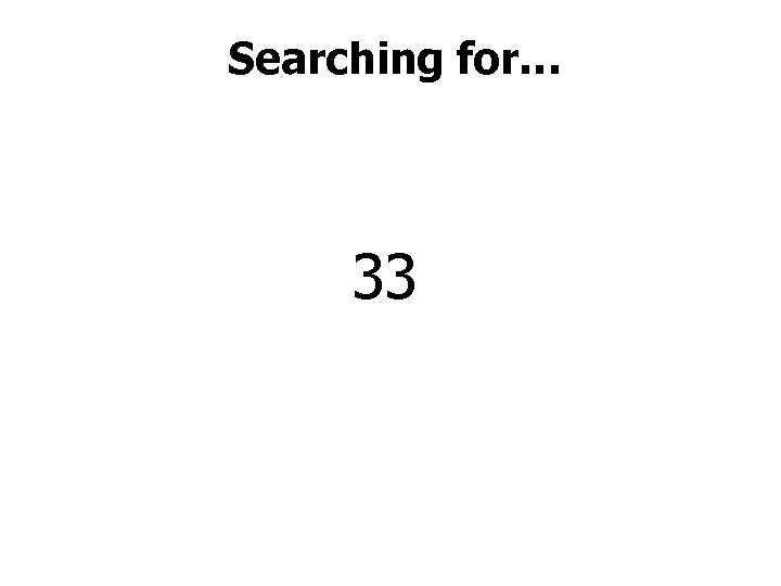 Searching for… 33 