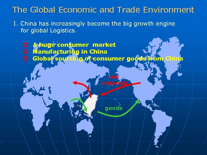 The Global Economic and Trade Environment 1. China has increasingly become the big growth