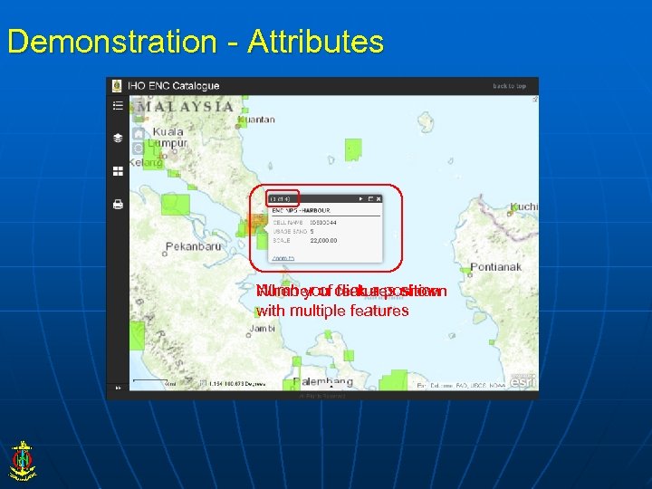 Demonstration - Attributes Number of features shown When you click a position with multiple