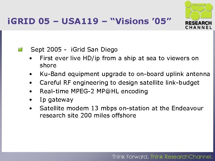 i. GRID 05 – USA 119 – “Visions ’ 05” Sept 2005 - i.