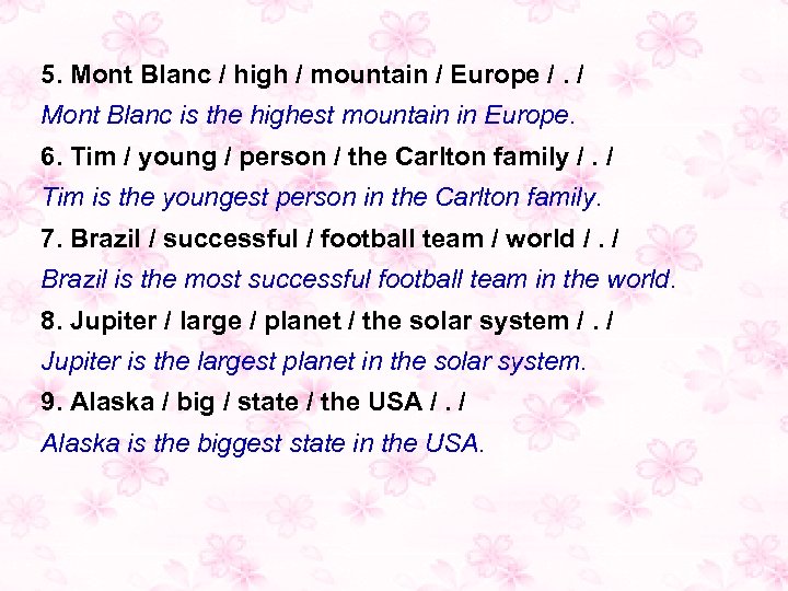 5. Mont Blanc / high / mountain / Europe /. / Mont Blanc is