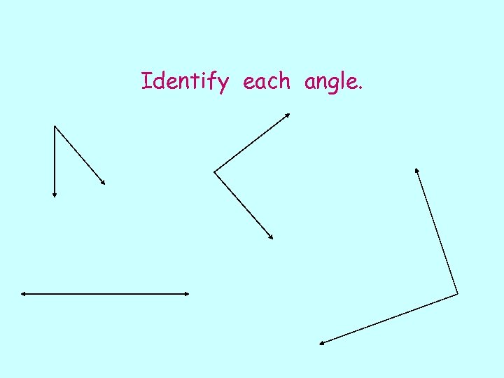 Identify each angle. 