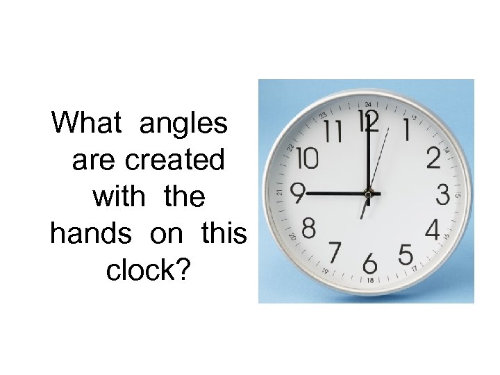 What angles are created with the hands on this clock? 