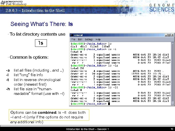 2. 0. 0. 3 – Introduction to the Shell Seeing What’s There: ls ·