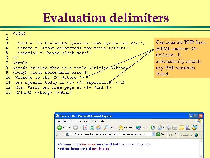 Evaluation delimiters 1 2 3 4 5 6 7 8 9 10 11 12