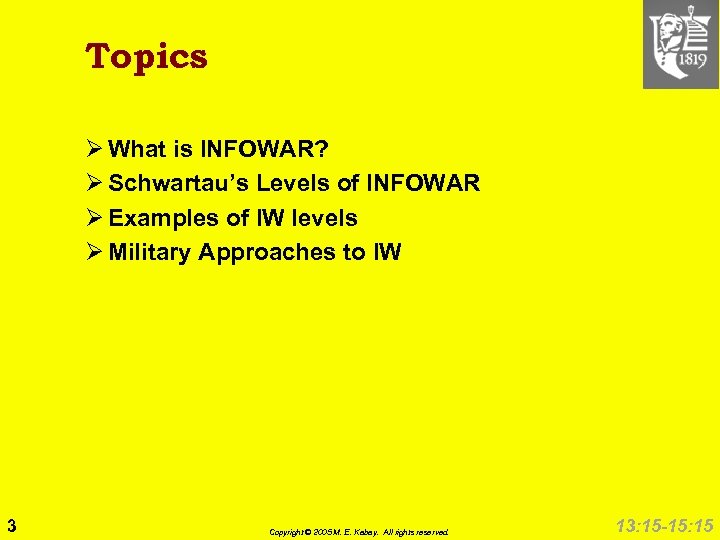 Topics Ø What is INFOWAR? Ø Schwartau’s Levels of INFOWAR Ø Examples of IW