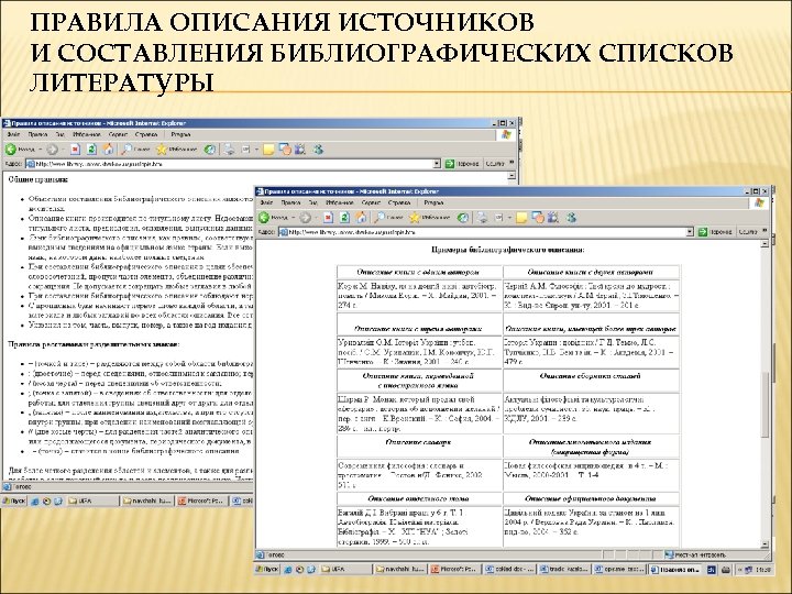 ПРАВИЛА ОПИСАНИЯ ИСТОЧНИКОВ И СОСТАВЛЕНИЯ БИБЛИОГРАФИЧЕСКИХ СПИСКОВ ЛИТЕРАТУРЫ 