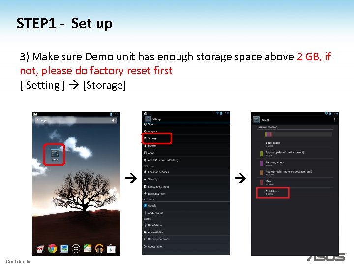 STEP 1 - Set up 3) Make sure Demo unit has enough storage space