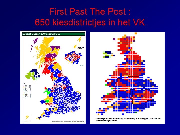 First Past The Post : 650 kiesdistrictjes in het VK 