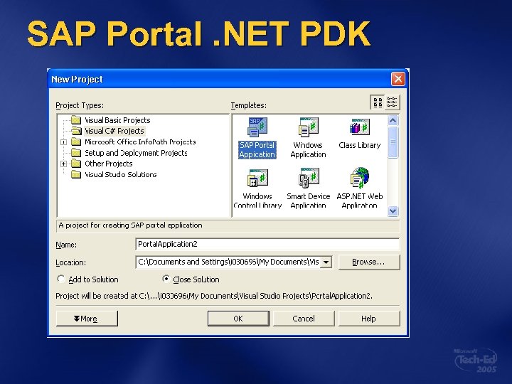 SAP Portal. NET PDK 