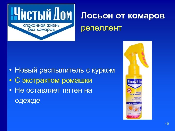 Лосьон от комаров репеллент • Новый распылитель с курком • С экстрактом ромашки •