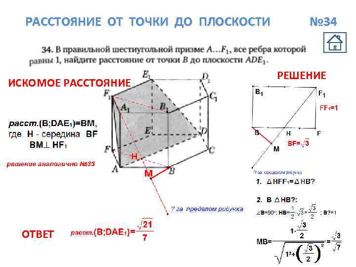 Чертеж расстояние от точки до плоскости