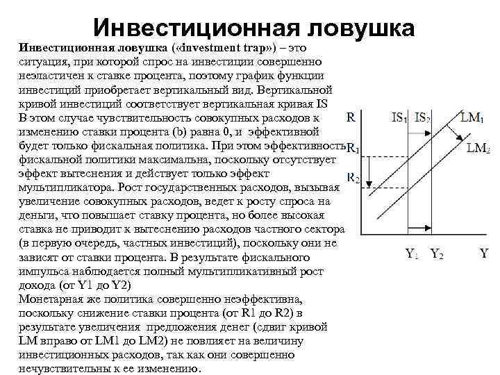 Инвестиционная ловушка ( «investment trap» ) – это ситуация, при которой спрос на инвестиции