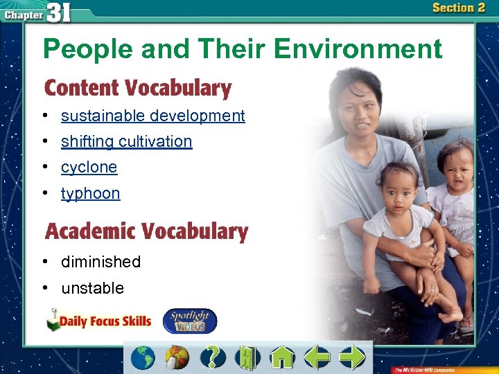 People and Their Environment • sustainable development • shifting cultivation • cyclone • typhoon