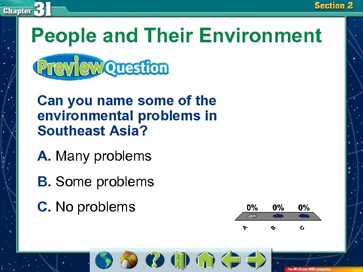 People and Their Environment Can you name some of the environmental problems in Southeast